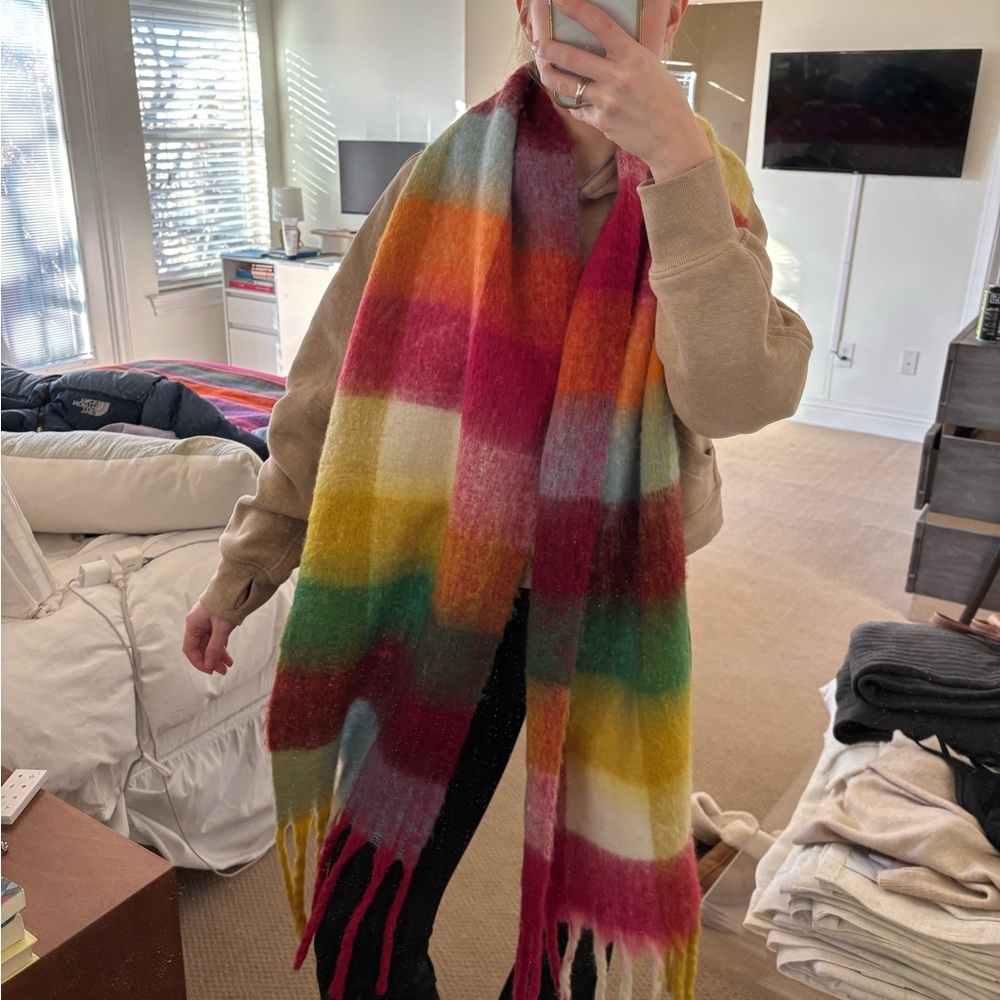 Oversized Plaid Scarf – Acne Studios Inspired, Multicolor